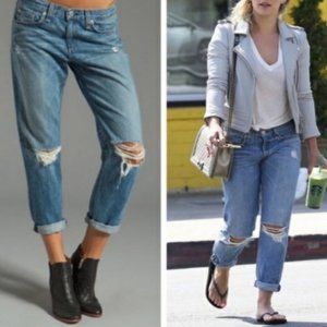 Rag & Bone Moss Holes Boyfriend Fit Relaxed Jeans